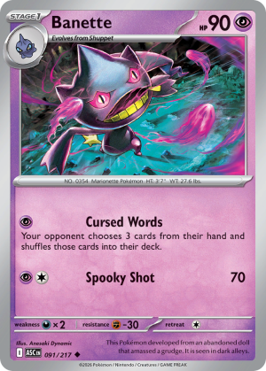 Banette - 91/217 - Ascended Heroes - Inglés