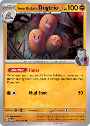 Team Rocket's Dugtrio - 101/217 - Ascended Heroes - Inglés