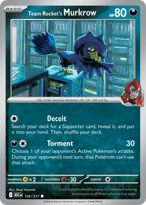 Team Rocket's Murkrow - 126/217 - Ascended Heroes - Inglés