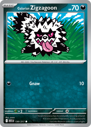 Galarian Zigzagoon - 130/217 - Ascended Heroes - Inglés