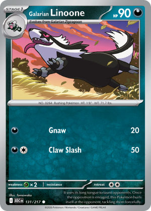 Galarian Linoone - 131/217 - Ascended Heroes - Inglés