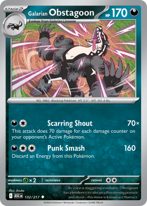 Galarian Obstagoon - 132/217 - Ascended Heroes - Inglés