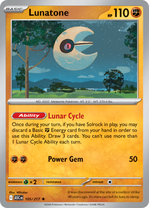 Lunatone - 105/217 - Ascended Heroes (Holofoil) - Inglés