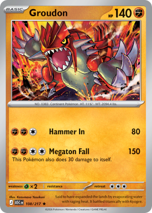 Groudon - 108/217 - Ascended Heroes (Holofoil) - Inglés