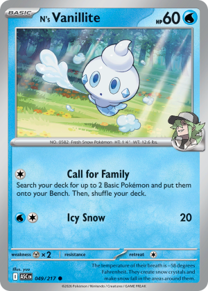 N's Vanillite - 49/217 - Ascended Heroes - Inglés