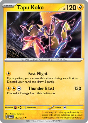 Tapu Koko - 67/217 - Ascended Heroes (Holofoil) - Inglés
